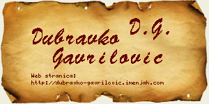 Dubravko Gavrilović vizit kartica